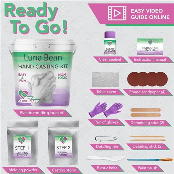 Hand Casting Kit Couples - Plaster Hand Mold Casting Kit, Unique Valentines - Picture 6 of 6